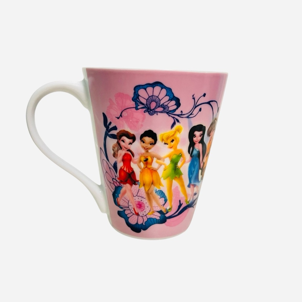 Disney Tinker Bell & Pixie Hollow Friends Fairies Pink Coffee Cup Mug